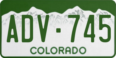 CO license plate ADV745