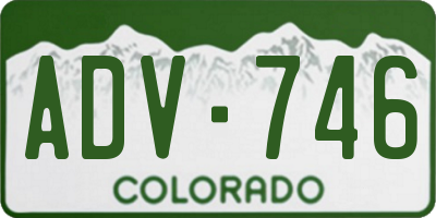 CO license plate ADV746