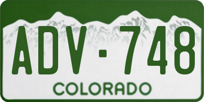 CO license plate ADV748