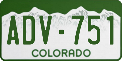 CO license plate ADV751