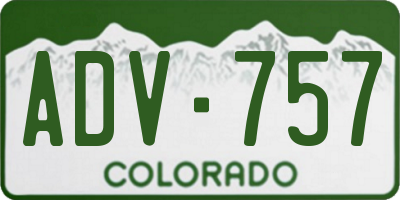 CO license plate ADV757