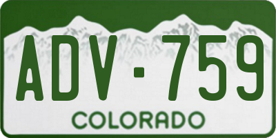 CO license plate ADV759