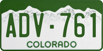 CO license plate ADV761