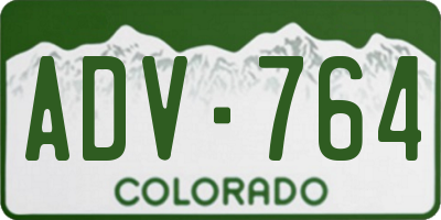 CO license plate ADV764