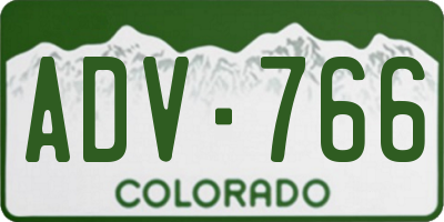 CO license plate ADV766