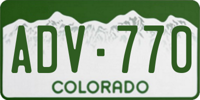 CO license plate ADV770