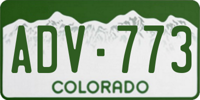 CO license plate ADV773