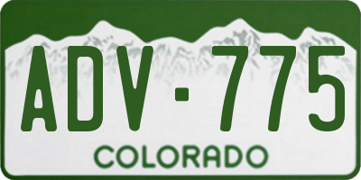CO license plate ADV775