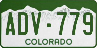 CO license plate ADV779