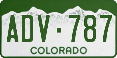 CO license plate ADV787