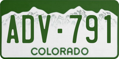 CO license plate ADV791