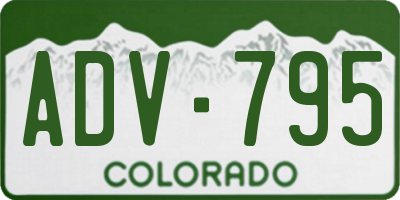 CO license plate ADV795