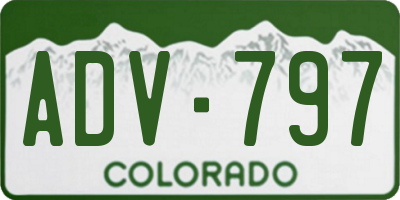 CO license plate ADV797