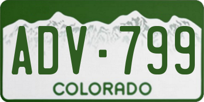 CO license plate ADV799