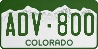 CO license plate ADV800