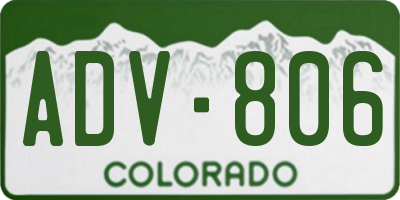 CO license plate ADV806