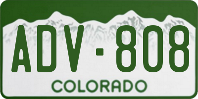 CO license plate ADV808
