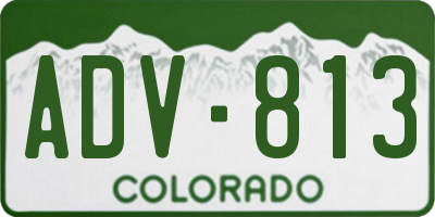 CO license plate ADV813
