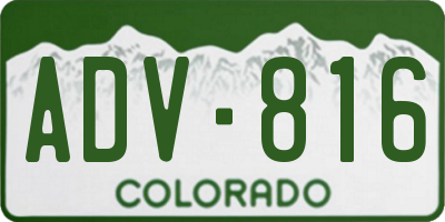 CO license plate ADV816