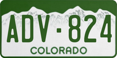 CO license plate ADV824