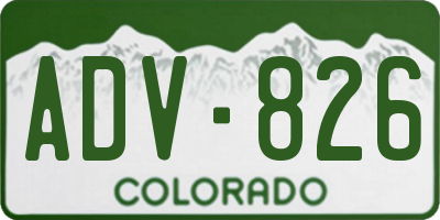 CO license plate ADV826