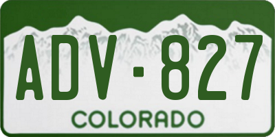 CO license plate ADV827