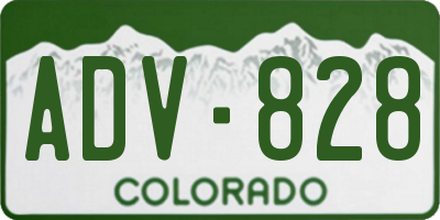 CO license plate ADV828