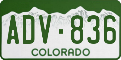 CO license plate ADV836