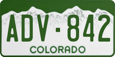 CO license plate ADV842