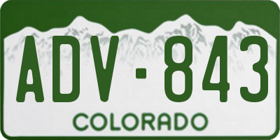 CO license plate ADV843