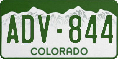 CO license plate ADV844