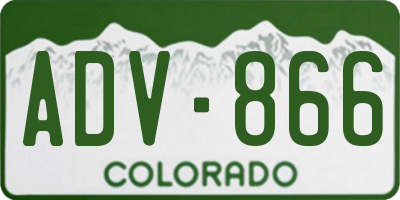 CO license plate ADV866