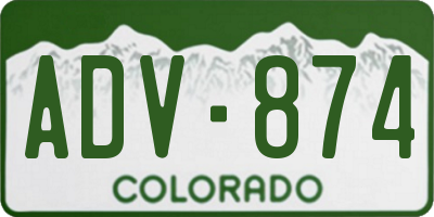 CO license plate ADV874