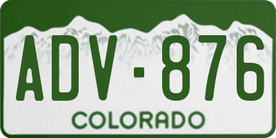 CO license plate ADV876