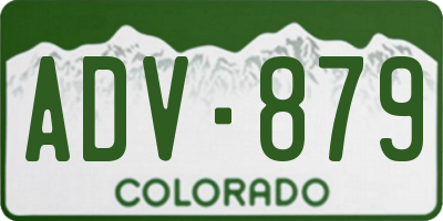 CO license plate ADV879