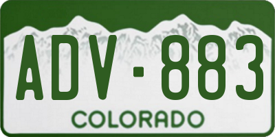 CO license plate ADV883