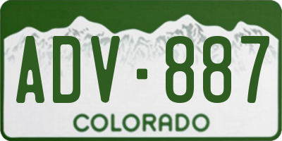 CO license plate ADV887