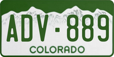 CO license plate ADV889