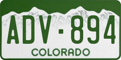 CO license plate ADV894