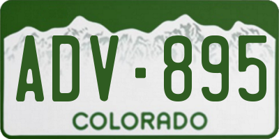 CO license plate ADV895