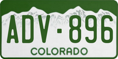 CO license plate ADV896