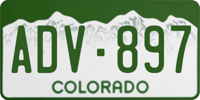 CO license plate ADV897