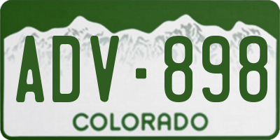 CO license plate ADV898
