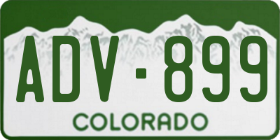 CO license plate ADV899