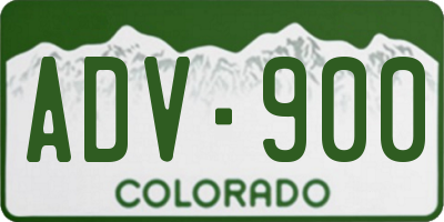 CO license plate ADV900