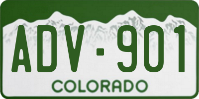 CO license plate ADV901