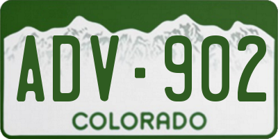 CO license plate ADV902