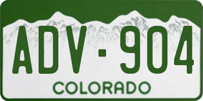 CO license plate ADV904