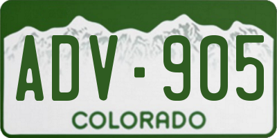 CO license plate ADV905