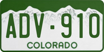 CO license plate ADV910